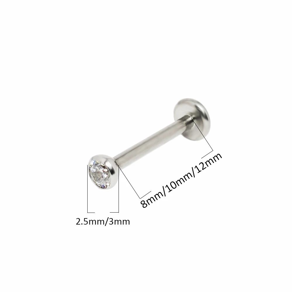 G23 Titanium Round Lab Piercing Nose Stud, Body Jewellery