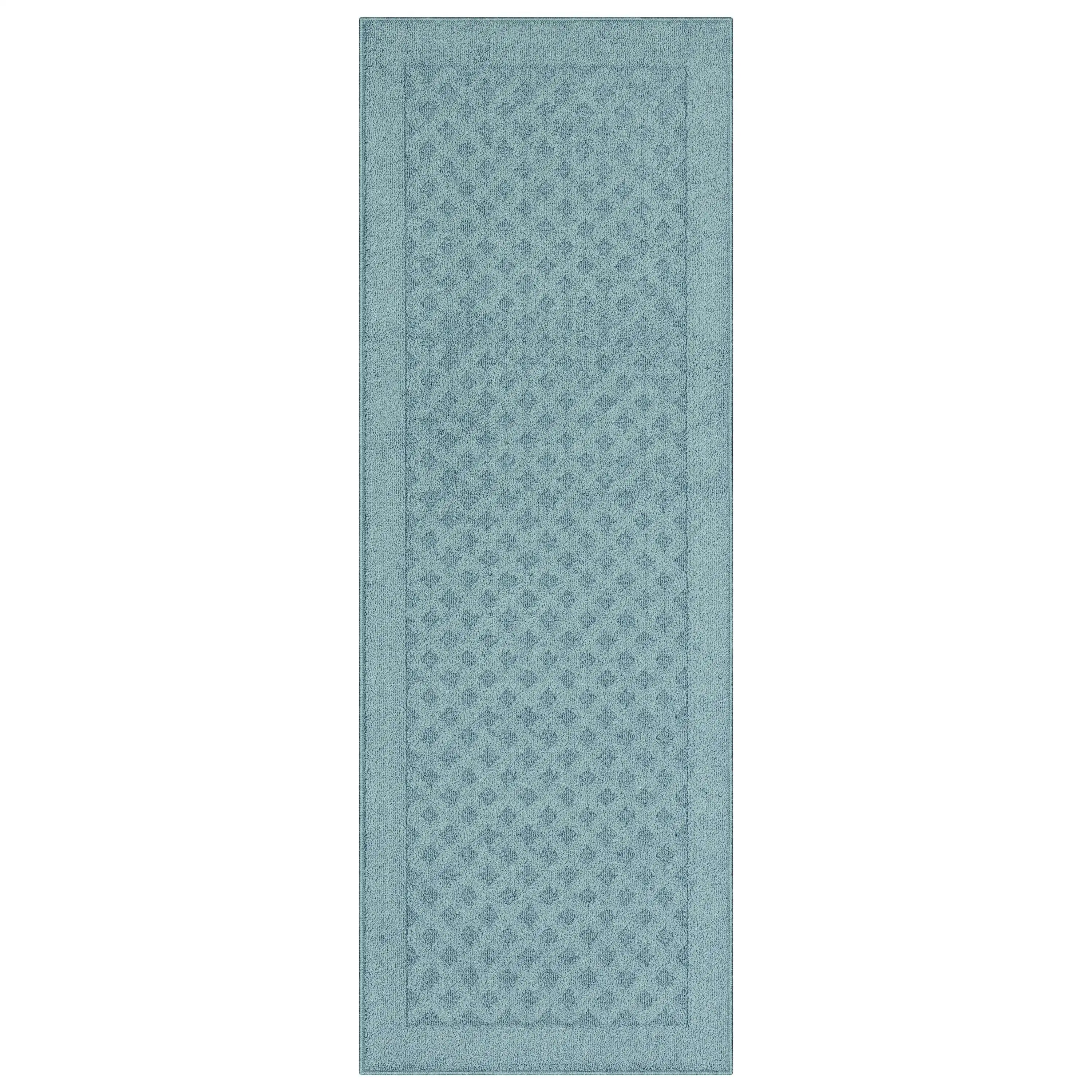 

Коврик Dylan Solid Diamond Olefin Blue для бега в помещении, 2 x 6 футов