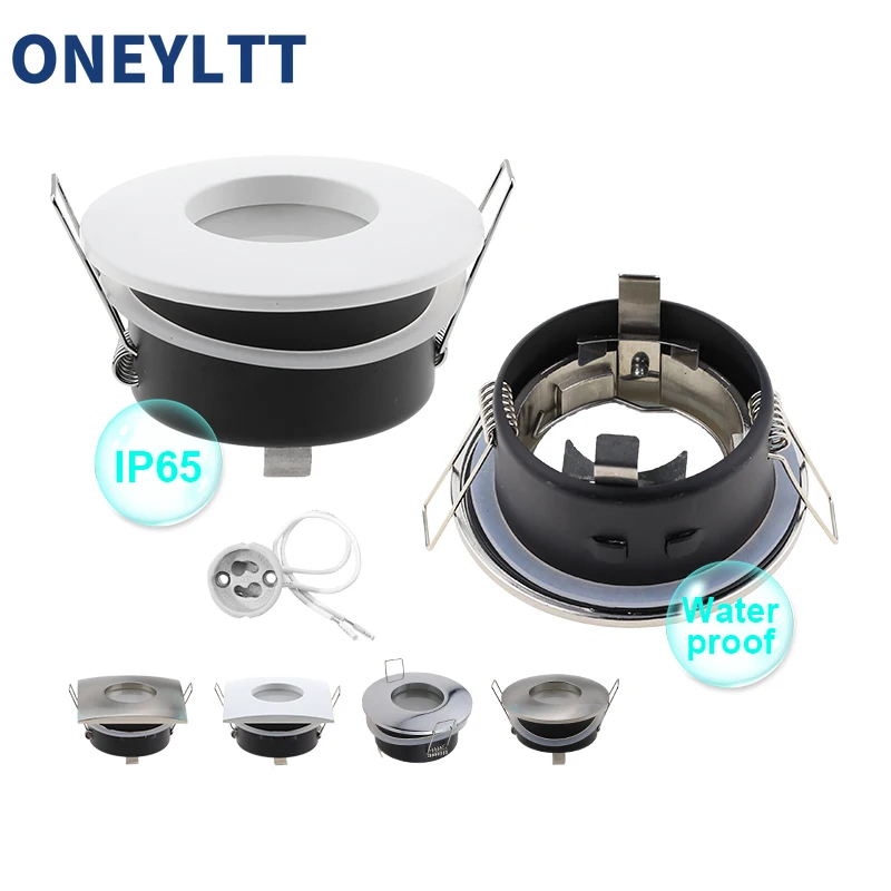 Nowy projekt IP65 wodoodporne wpuszczane GU10/MR16 oprawy reflektor Led oprawy Downlight rama okrągły kwadrat GU10 reflektor obudowa żarówki