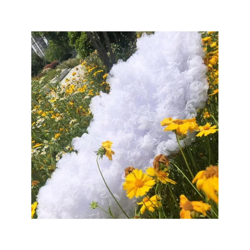 Colorful Short Skirt Crinoline Unique Candy Cloud Boneless Soft Mesh Petticoat White Puffy Half Skirt