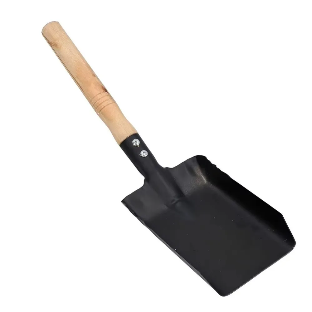 

Square Stainless Steel Chimney Shovel Wooden Handle Iron Dustpan Ash Shovel Gardening Tools Fireplace Cleaning