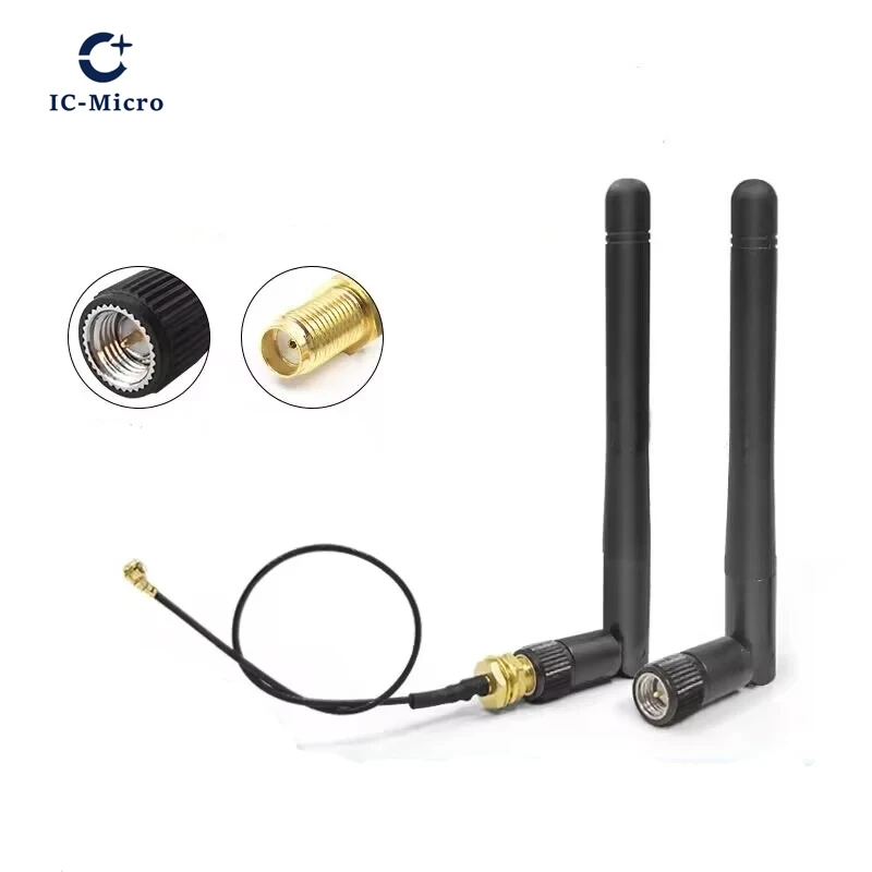 Antenne WiFi 2.4GHz 3dBi 2.4g, routeur sans fil mâle RP-SMA + 17cm PCI U.FL IPX vers RP SMA mâle, câble en queue de cochon ESP32 1-10 pièces