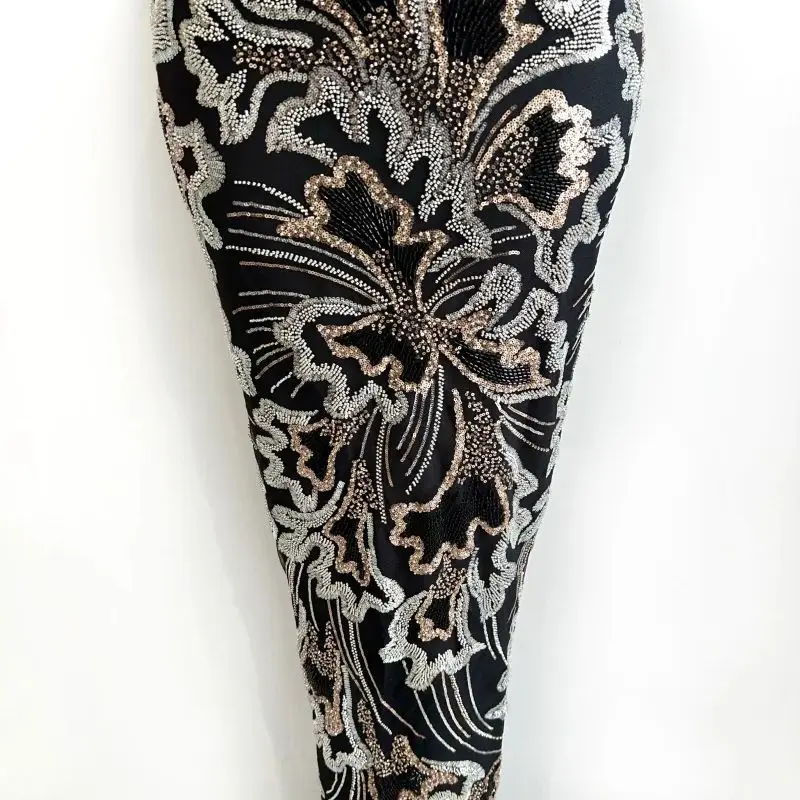 

Africa Nigerian Beaded French Mesh Lace With Sequins High Quality 2025 Embroidery Lace Sequins Lace For Wedding Dresses Women