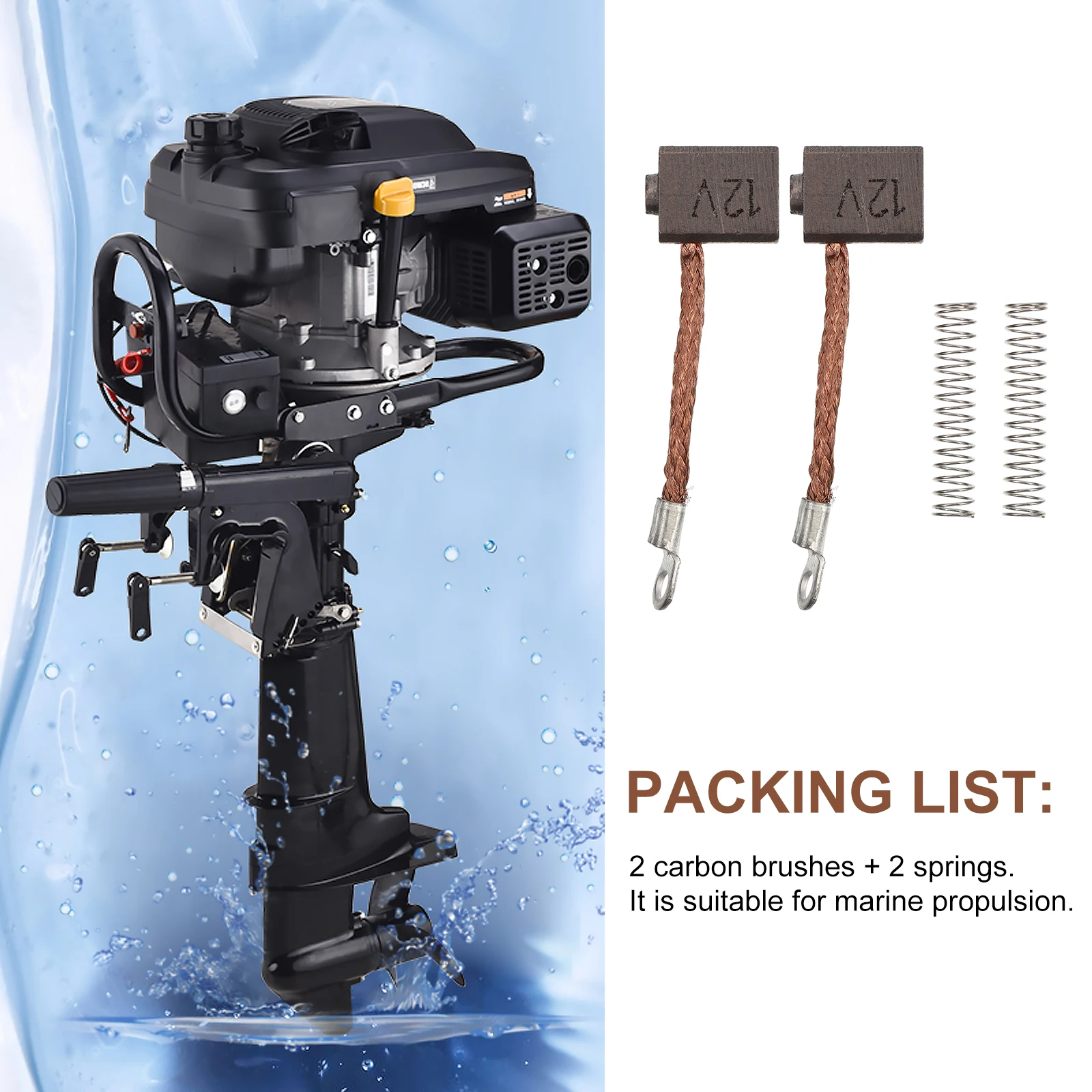 

2pcs Carbon Brush For Boat Motor Propeller Replacement Durable Marine Accessories Kayak Ship Parts Motor Component Fix