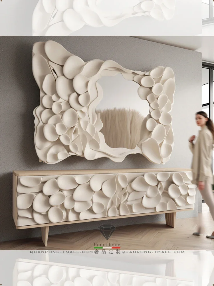 Japanese Potato Chips Log Style TV Cabinet Creative Trendy Personalized 2023 New Custom Cream Style Sideboard Cabinet