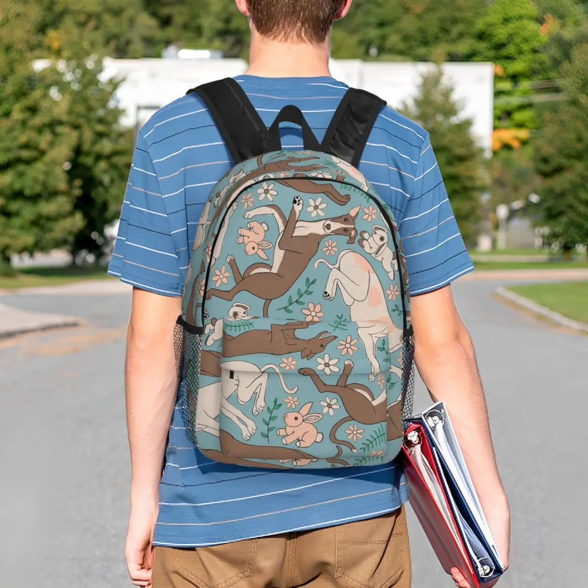 Italian Greyhound Themed Backpack Student BookBag Kids School Bag Laptop Shoulder Bags for Boys Girls