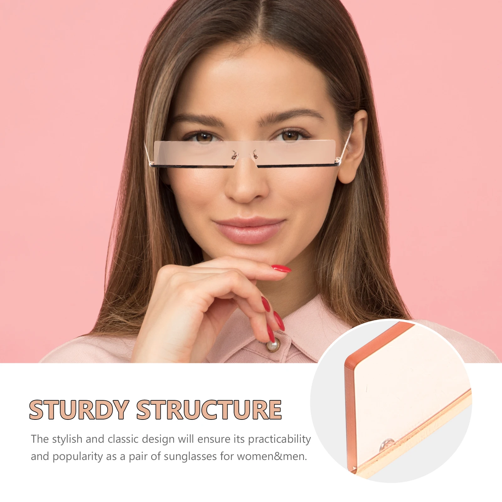 

1pc Sunglasses UV400 Protection Metal Frame Lightweight Women Men Eyewear Fashion Beach Outing Outdoor Activities Soft Nose Pads