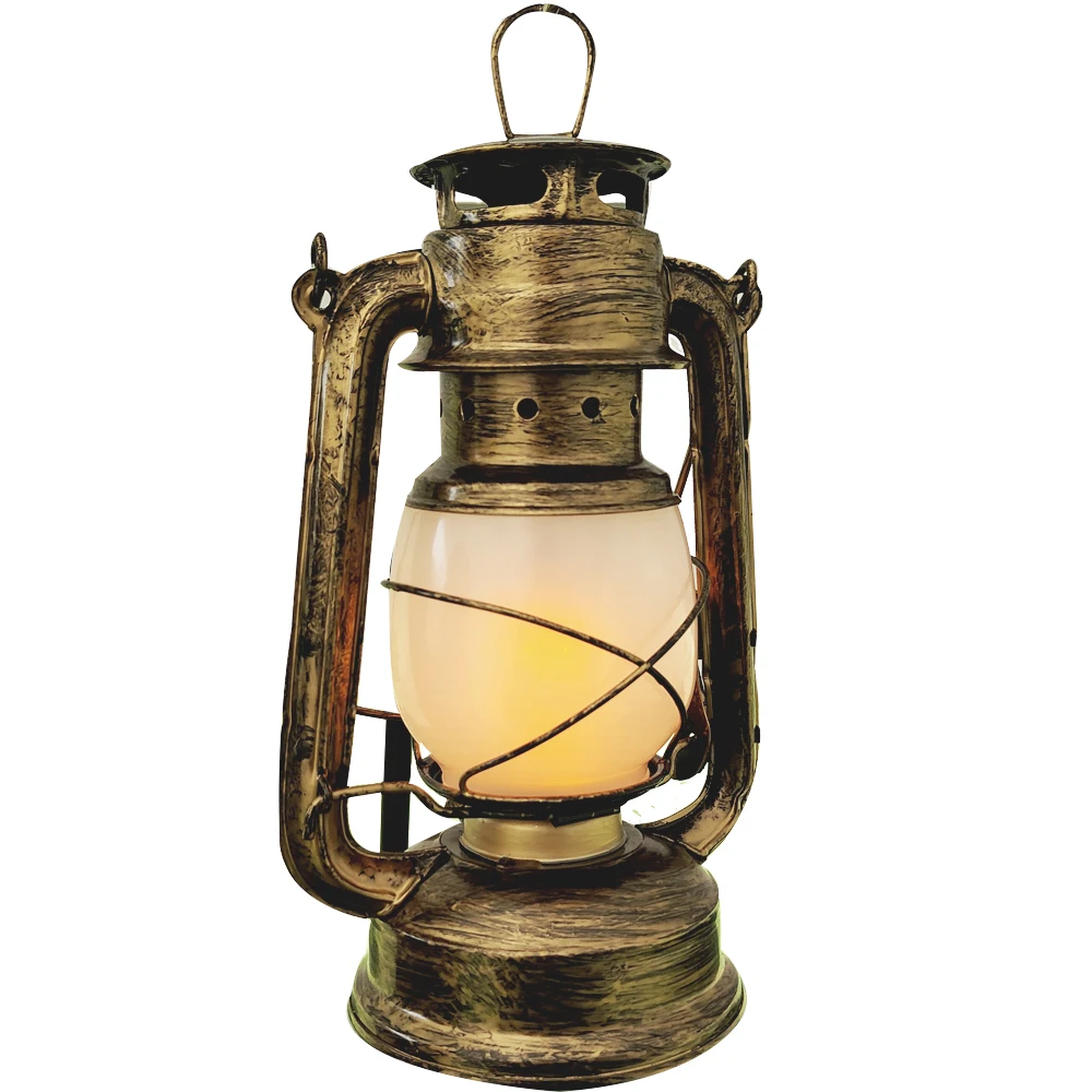 LED Vintage Lantern Flickering Flame 1PC Handheld Oil Lamp Retro Kerosene lamp Camping Light Flame Light Lantern Outdoor Indoor