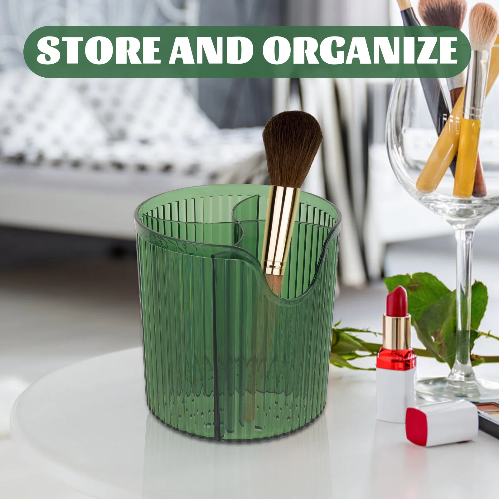 

Desk Organizer Clear Plastic Makeup Brush Storage Box Cosmetic Holder For Makeup Brushes Stationery Container