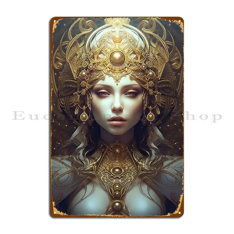 Selene Metal Plaque Character Wall Cave Decoration Living Room Classic Tin Sign Poster