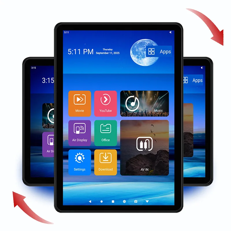 Monitor per poggiatesta Schermo IPS curvo 2,5D da 13,5 pollici Monitor Android girevole