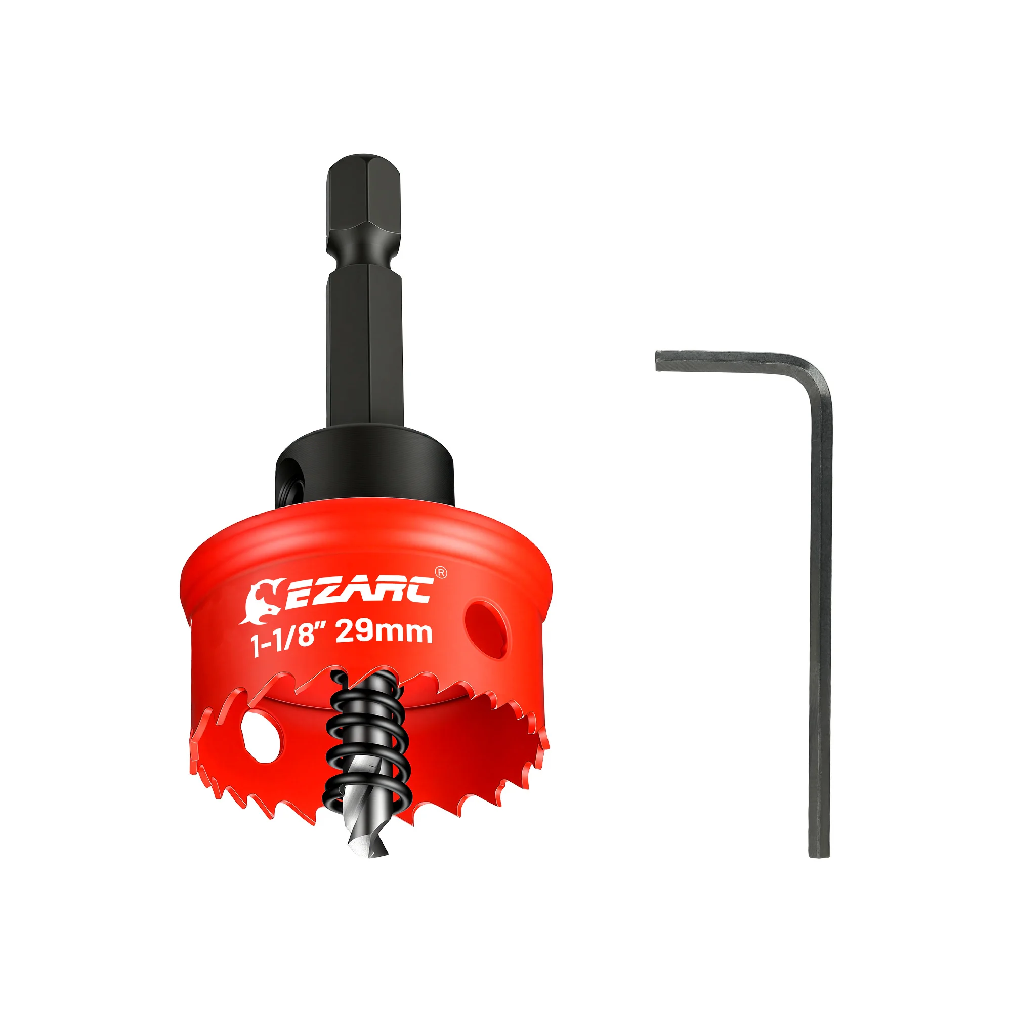 EZARC 1 Stück Dünnwand-Lochsäge 22/29/35mm M42 Bi-Metall mit 8% Kobalt Sechskantschlüssel 6/10 TPI 1/4" Sechskantschaft Bohrer für Metall Holz PVC