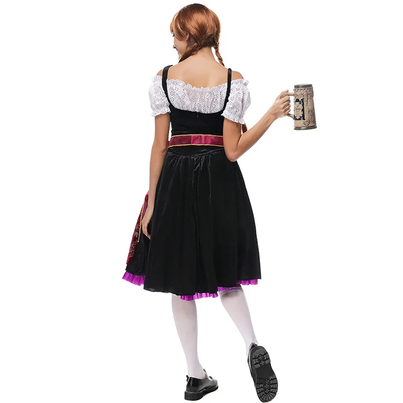 Women Traditional Bavarian Dress Oktoberfest Costume Girls Waiter Beer Festival Long Dresses Carnival Fancy Clothing