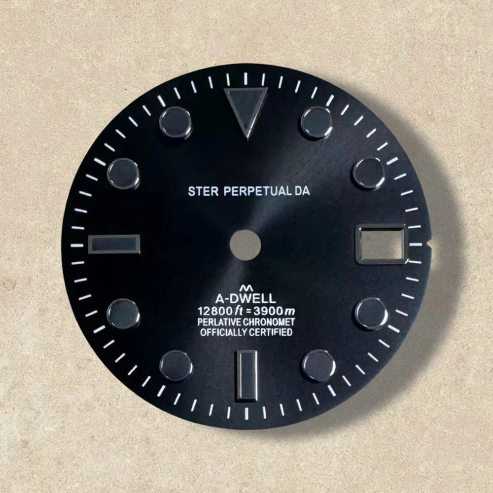 28.5mm High Quality S Logo SUB Dial Suitable For NH35/NH36 Movement No Luminous Black Diving Modification Accessories