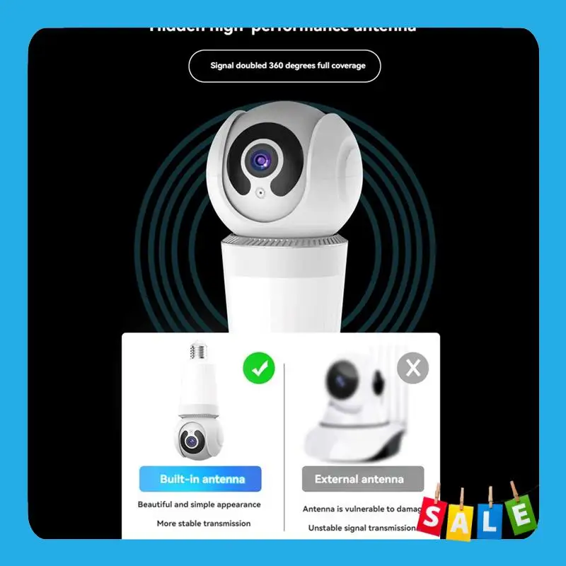 

BABP Bulb Camera 2MP Wifi 360° Color Night Two-Way Talk Security Surveillance E27 Camera No Wiring Required For Home Indoor