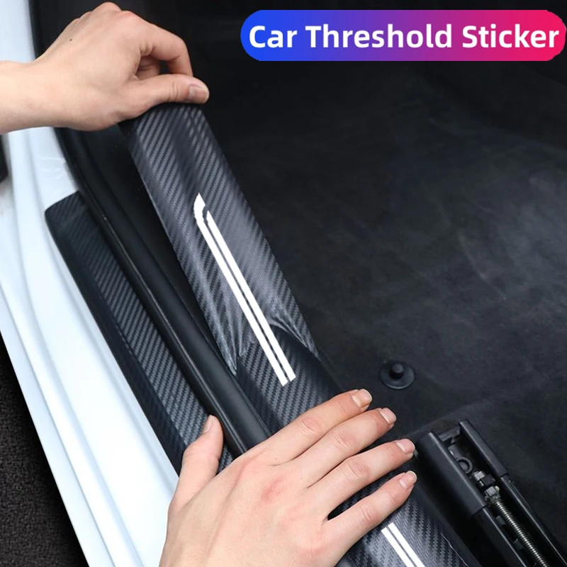 ألياف الكربون باب السيارة دواسة شرائط عتبة شريط حماية لهوندا موجين شعار عتبة الجذع الوفير المضادة للخدش الحرس ملصقات #5