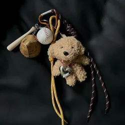 Original Designed Key Chain with baseball Plush dog Decor Sporty Style Bag Pendant Casual Cool Trendy Fashion Accessories