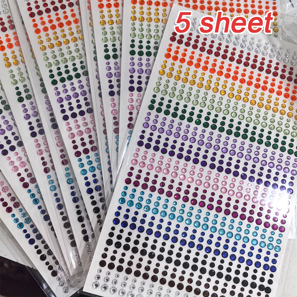 

Лист 900 шт., 15 цветов, наклейки со стразами для лица, смешанные размеры, драгоценности, блестящие украшения, праздничные наклейки для лица