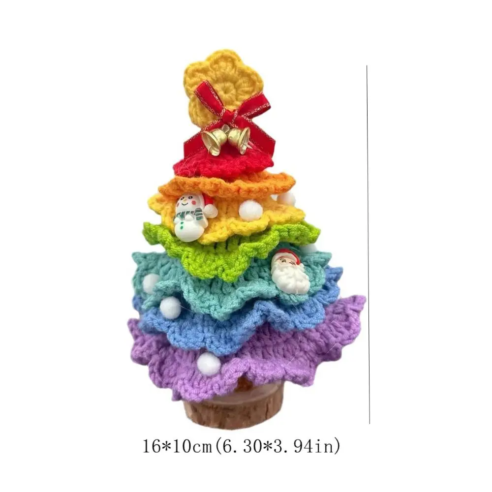 Handmade Crochet Christmas Tree Decor Mini Knitted Flower Plants Pine Christmas Tree Potted Creativity Cute