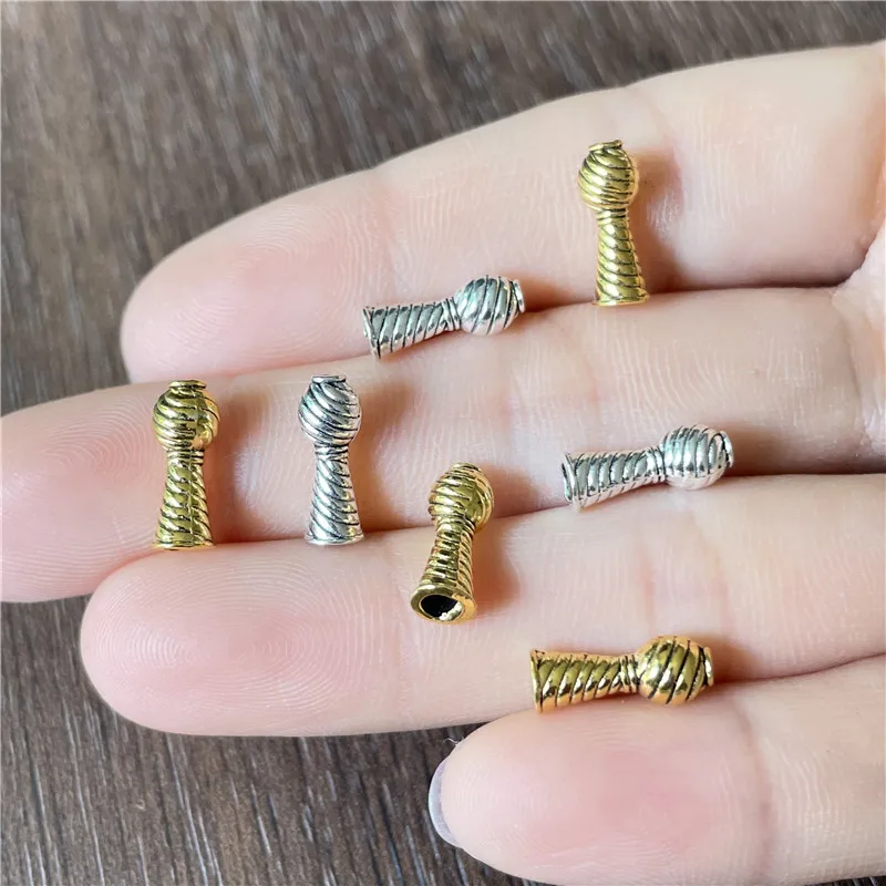 5*12mm 새로운 조롱박 모양 묵주 술 비드 캡 커넥터 만들기 DIY 페르시 팔찌 목걸이 쥬얼리 합금 액세서리