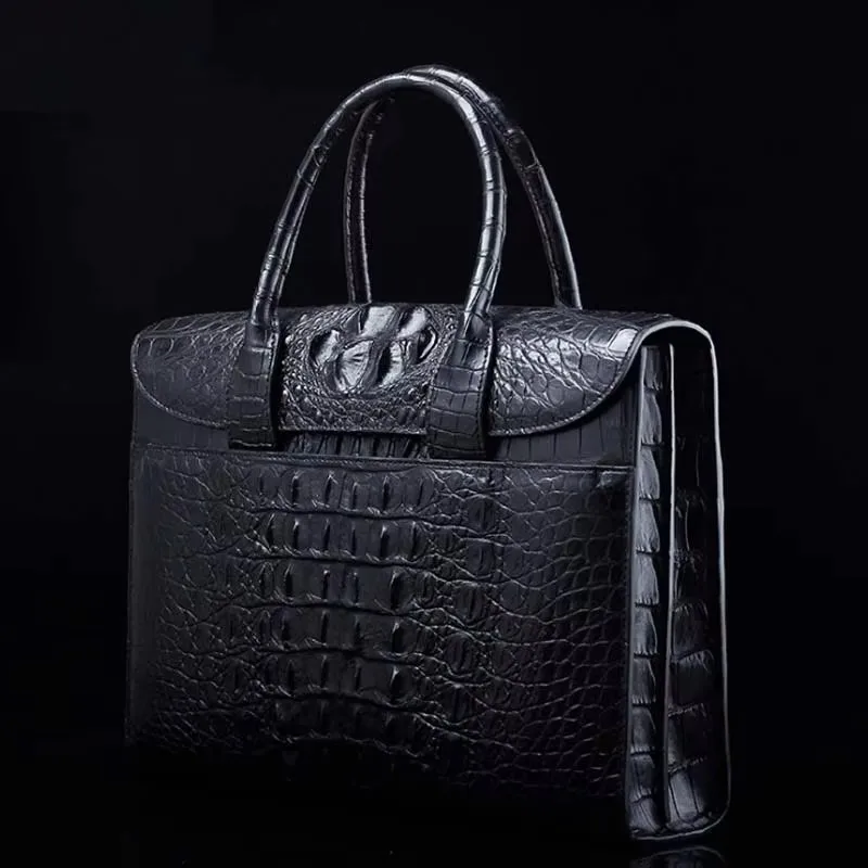 ourui  new  men briefcase  black male handbag man bag amle crocodile bag