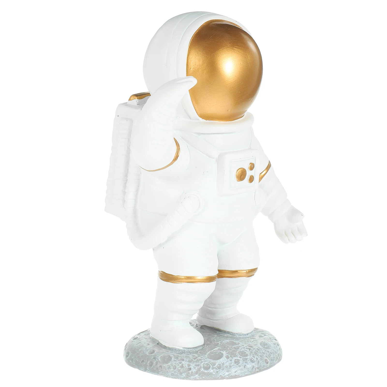 

Astronaut Figurine Resin Statue DY2067-2A Gold Small Lovely Design Vivid Posture Desk Decor Living Room Ornament Cake