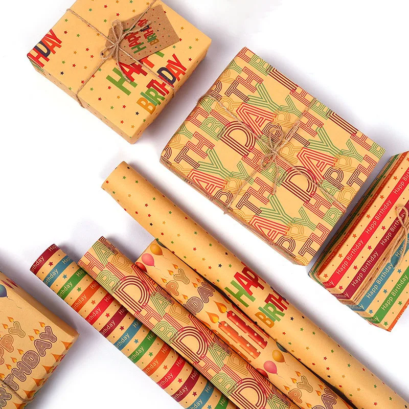 5Pcs/set Kraft Paper Gifts Wrapping Paper Vintage Large size Gift Wrapping Moving Packing Brown Paper Decorative DIY Handmade