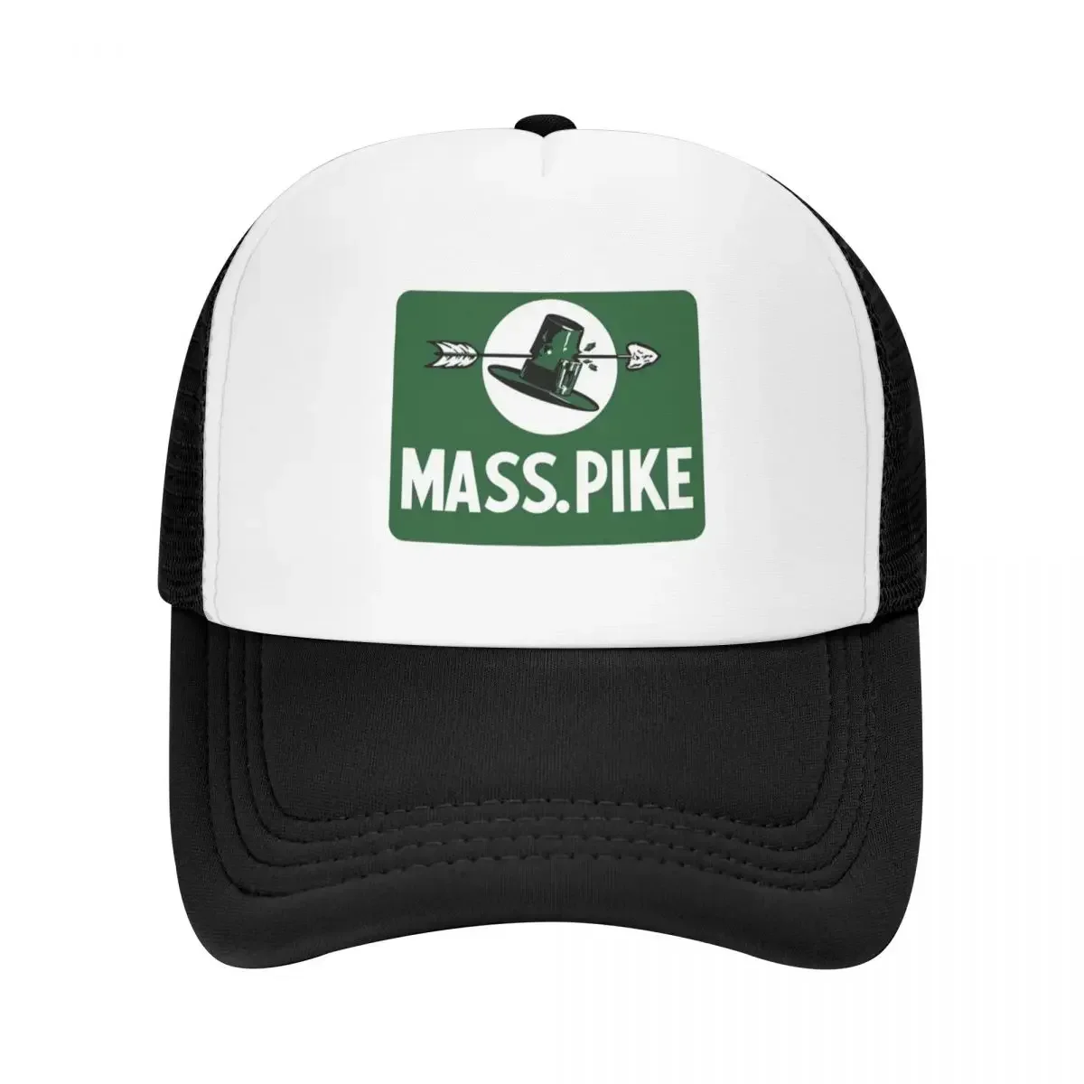 Mass Pike Road Sign with Pilgrim Hat Baseball Cap fishing hat Rave sun hat Luxury Brand Women Men's