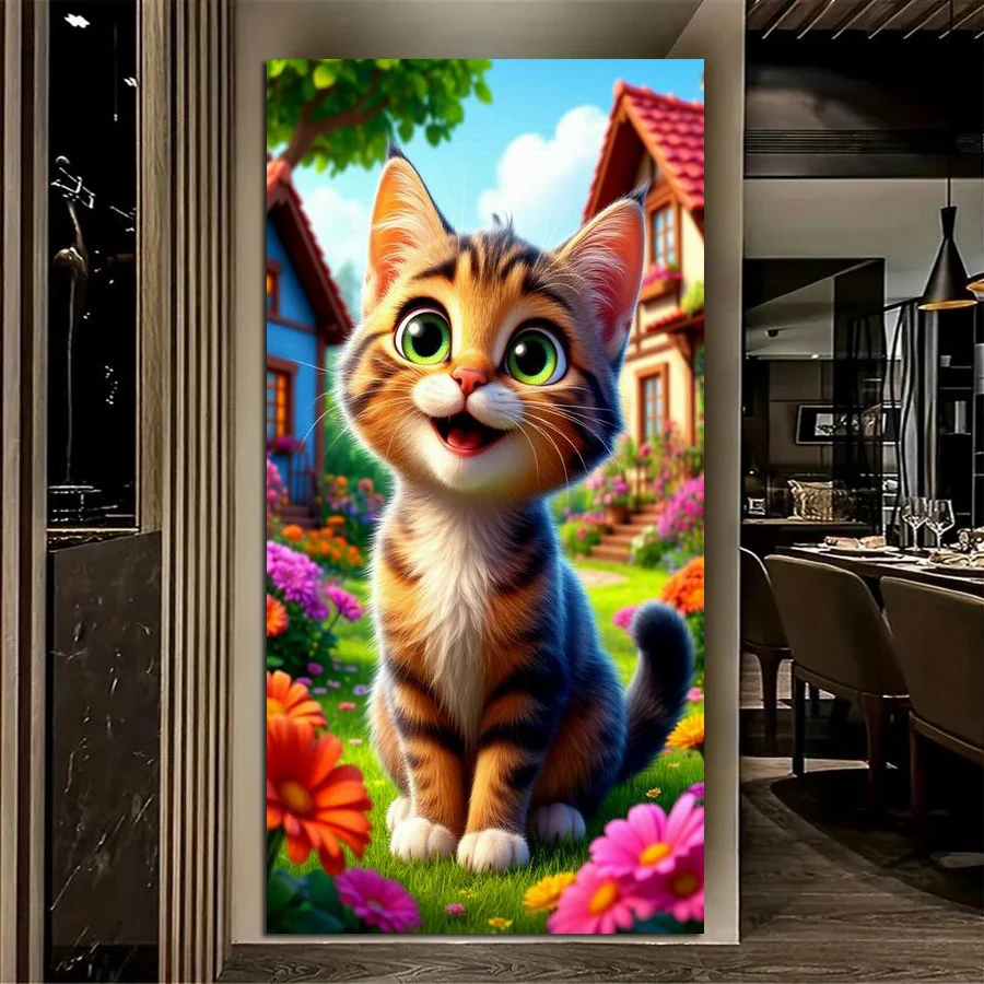 

Big Eyed Cat Large Size New Collection Diy Diamond Painting Animals Mouse and Owl Full Mosaic Embroidery Pictures Wall Decor