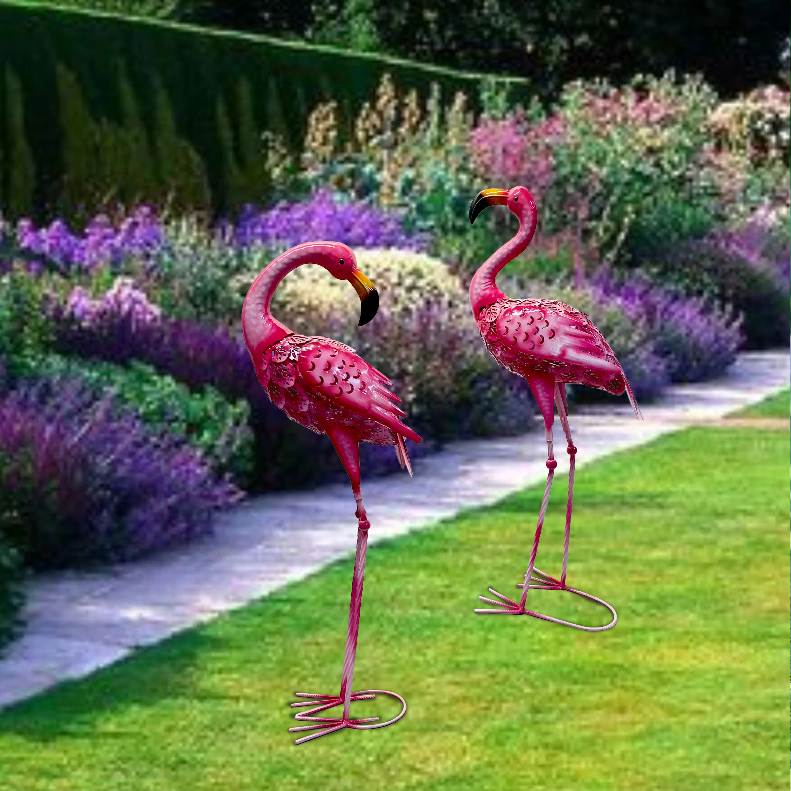 Garden Pink Flamingo Statue Outdoor, Courtyard Lawn Patio Ornament Outdoor Decoration - Unique Housewarming Gift