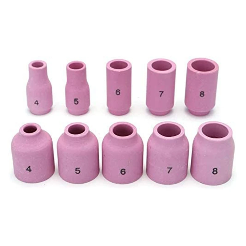 55PCS TIG Welding Torch Accessories Kit Alumina Nozzle Stubby Gas Lens 10 Cup Kit For TIG WP-17/18/26