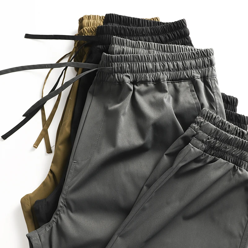 

Comfortable Lightweight Men's Casual Pants Elastic Waist Loose Workwear Trousers Trendy Long Pants Spring Youth Style