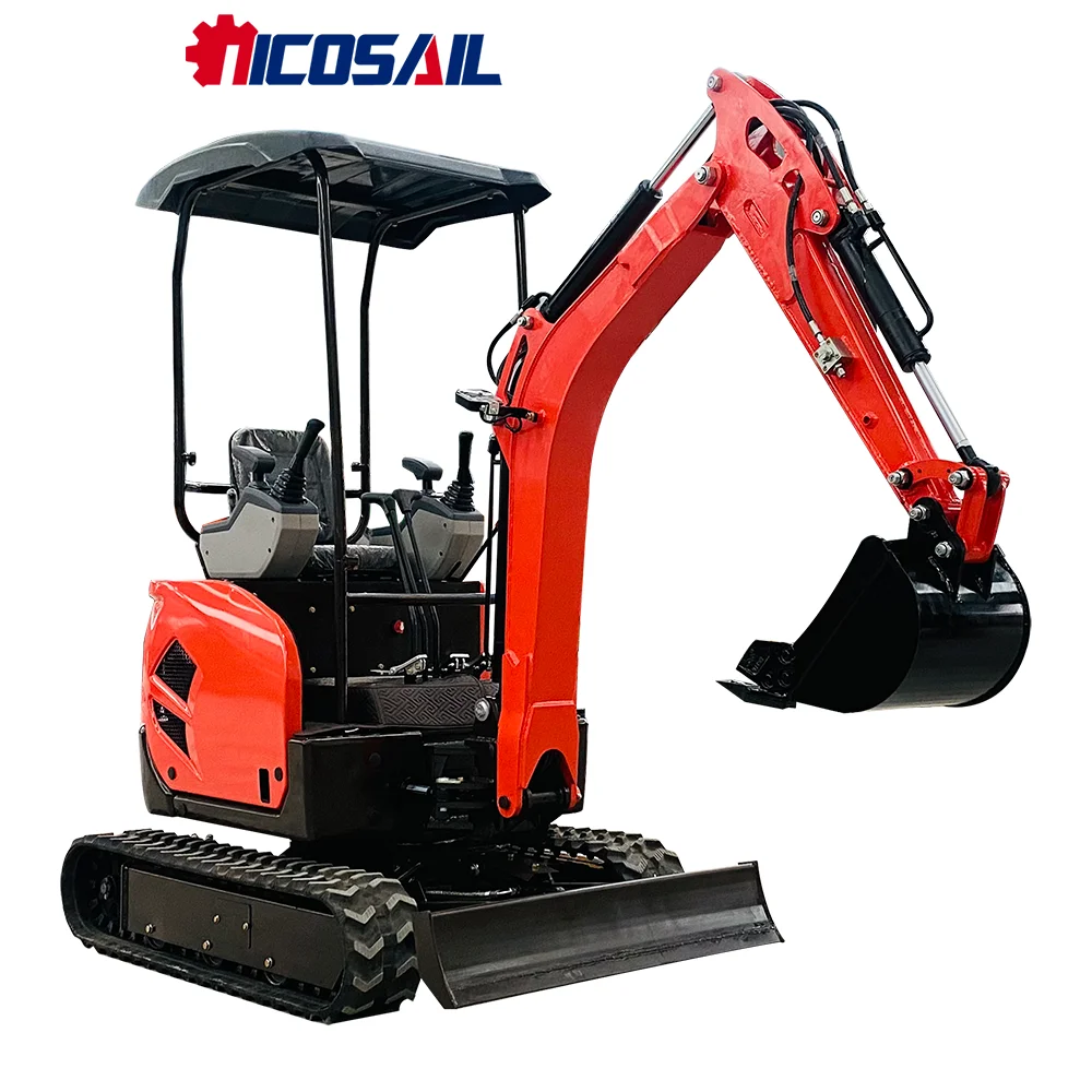 Mini hydraulic excavator with side swing function, 2.2-ton mini garden farm