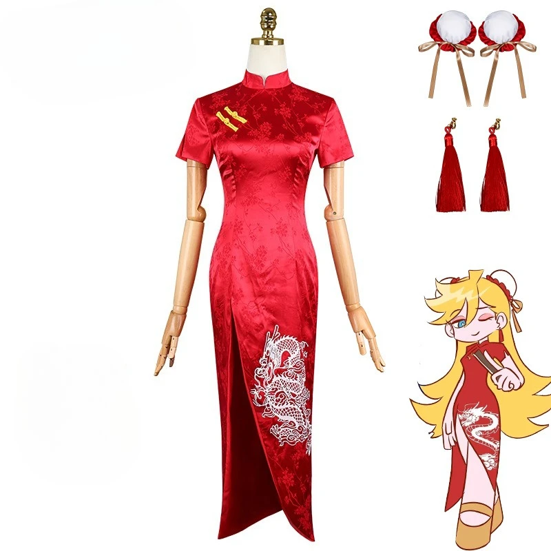 

ANIMECC IN STOCK Panty Cosplay Cheongsam Anime New PANTY&STOCKING Cosplay Chinese Qipao Halloween Party Outfits for Women