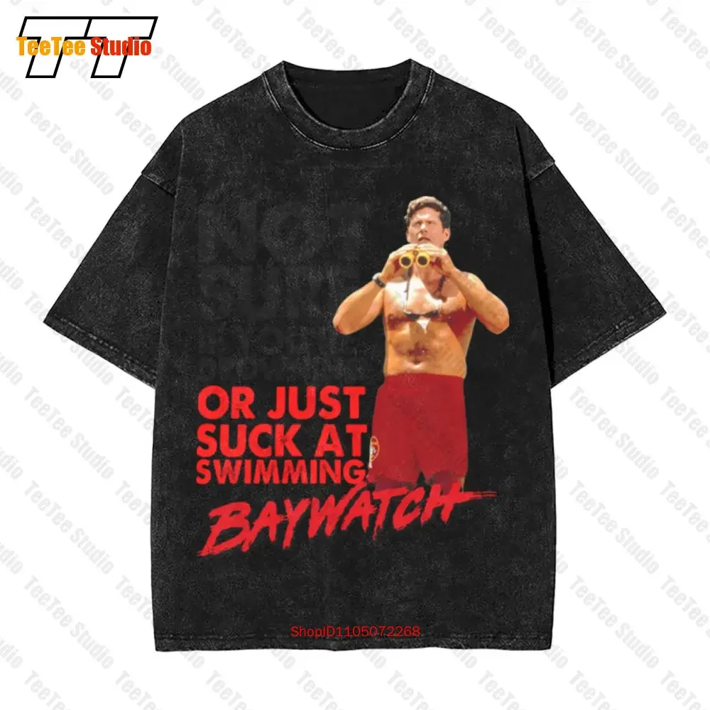 Baywatch 90'S Drama Beach Patrol Lifeguard Drowning Or Suck Adult Vintage Oversized T-Shirt QOWR