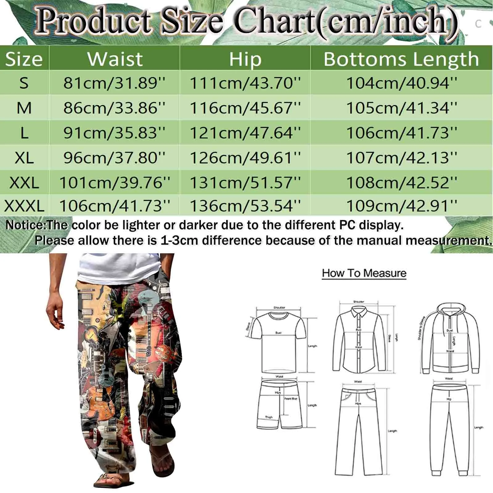 Men Summer Breathable Casual Pants Fashion All Print Tether Wide Leg Loose Trousers Vacation Beach Boho Yoga Hawaiianss Pants