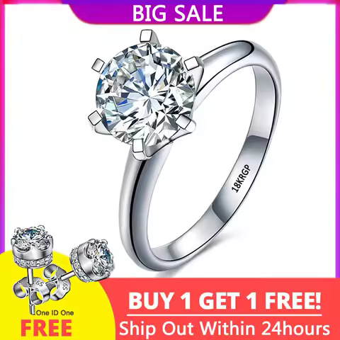 With Credentials White Gold Color Tibetan Silver Ring Classic 2.0ct Zirconia Diamand Wedding Band Women Gift Jewelry Accessories