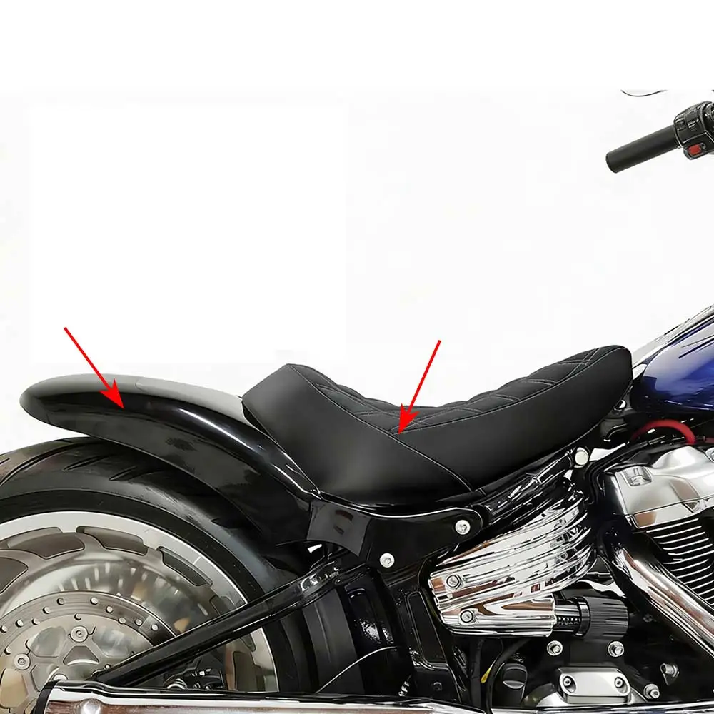 Motorcycle Part Rear Fender With LED Light+Solo Seat Driver Cushion Mudguard Cover For Harley Softail Breakout 117 FXBR 2023-26
