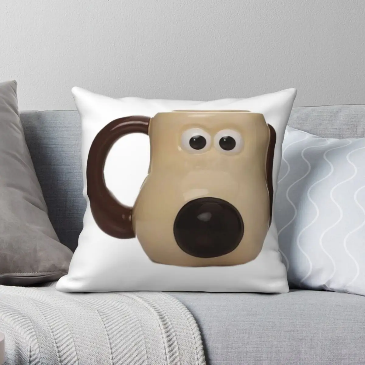 Gromit Mug Meme Pillowcase Polyester Linen Velvet Creative Zip Decor Room Cushion Cover