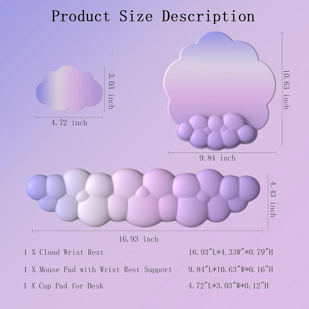 Ergonomic Cloud Keyboard Wrist Rest Memory Foam mouse Wrist Pad Support for Computer Typing Pain Relief Home Office Desk