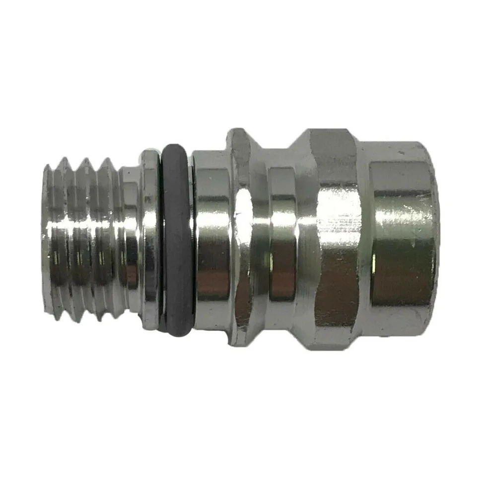 A/C Service Valve High Side R-134a Port Adapter With Replaceable Valve Cores X 1.5 Thread For