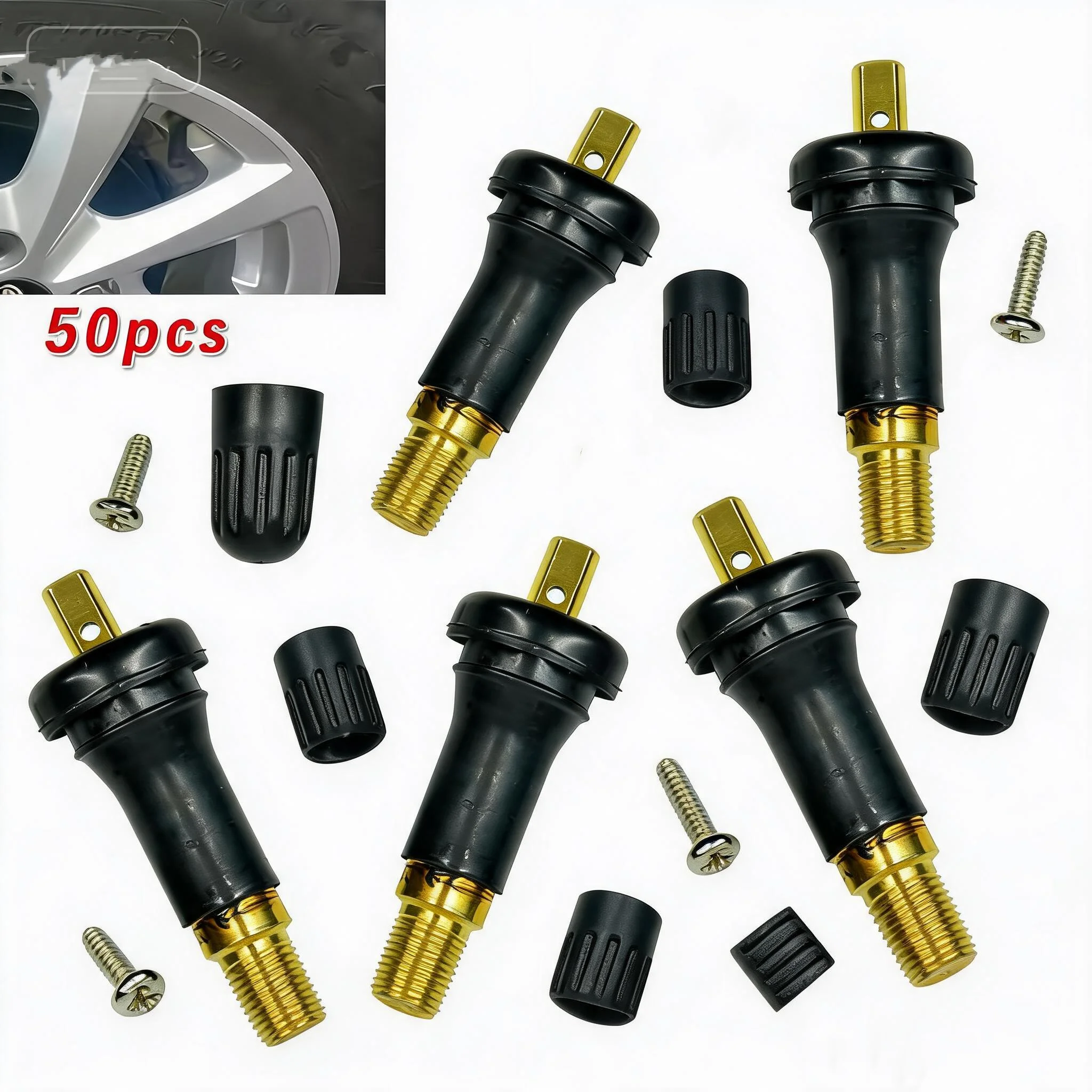 High Quality 4/50PCS TPMS Tire Pressure Sensor Rubber Valve Stem For GM-930A GMC Cadillac Chevy Car Accessories