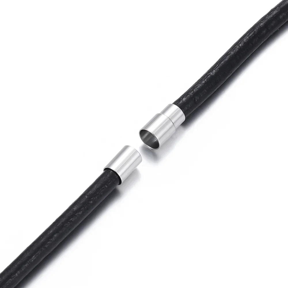 Stainless Steel Magnetic Clasp Mirror Finish Hole 6mm Leather Cord Clasp Magnet DIY Jewelry Making Bracelet Components