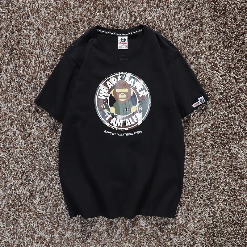 

2024 Summer Aape Latest Trend Brand Hip Hop Printed Cotton T-Shirt Rapper West Coast Hip Hop Rock Tee