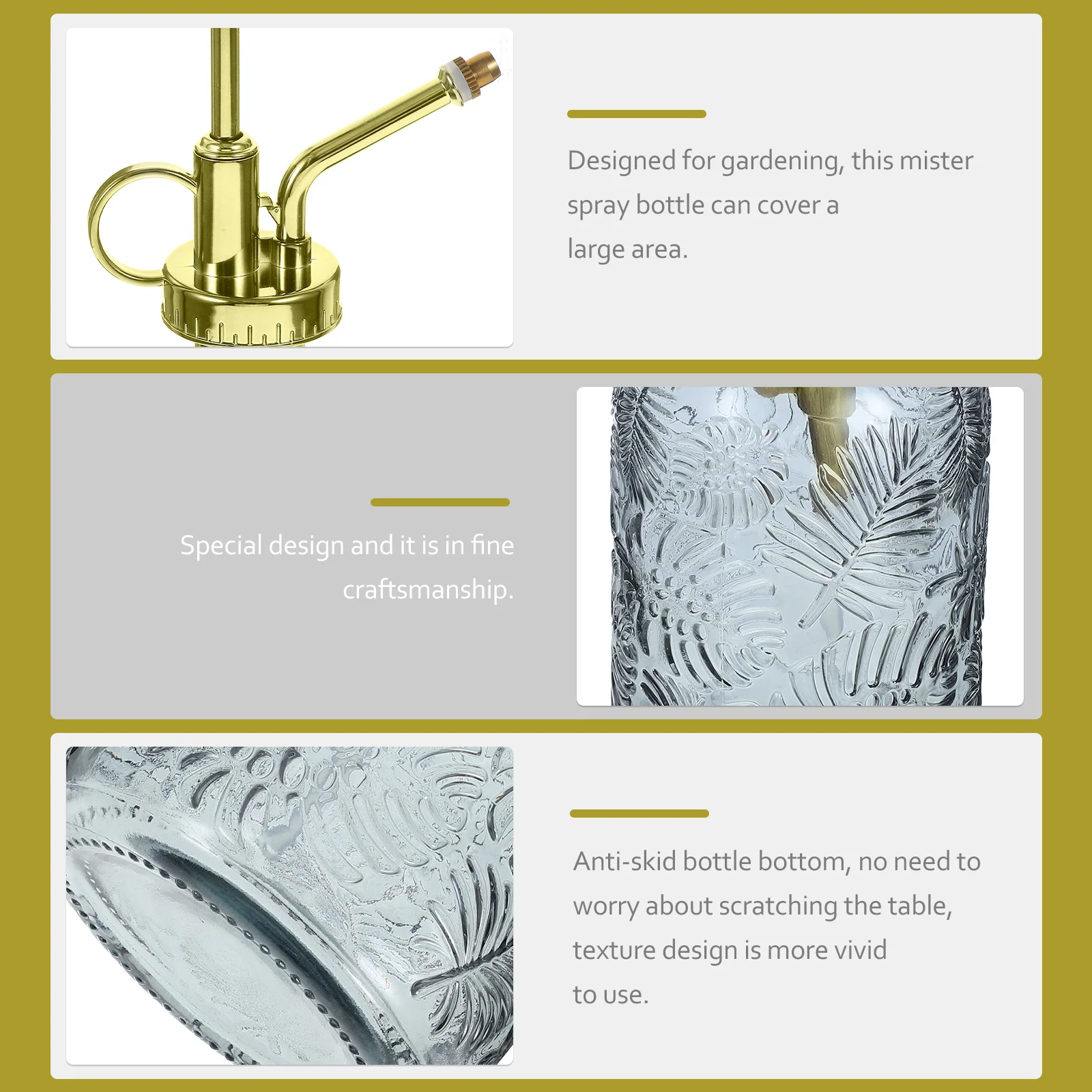 

Vintage Style Glass Watering Bottle Plant Mister Reusable Spray Bottle for Indoor Potted Plants Hanging Houseplants Transparent