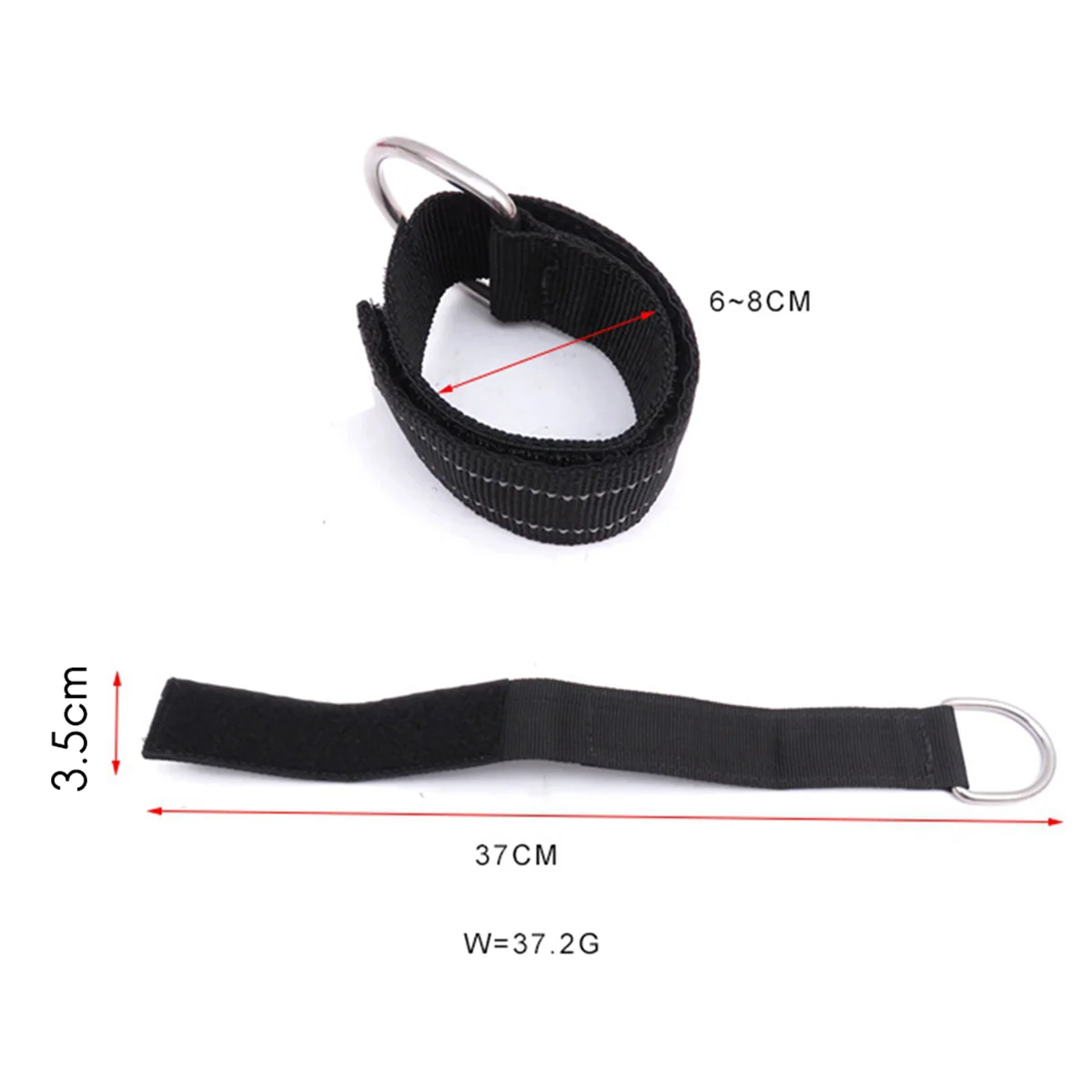 Scuba Diving Wrist Band Nylon Webbing Belt with Sticker Stainless Steel D-Ring Strap Underwater Sports Equipment,1.5Inch