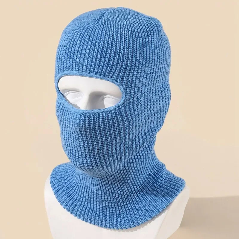 15 Colors Single Hole Keep Warm Halloween Knitting Balaclava Autumn Winter Solid Color Unisex Hip Hop Party Ski Cap Face Mask