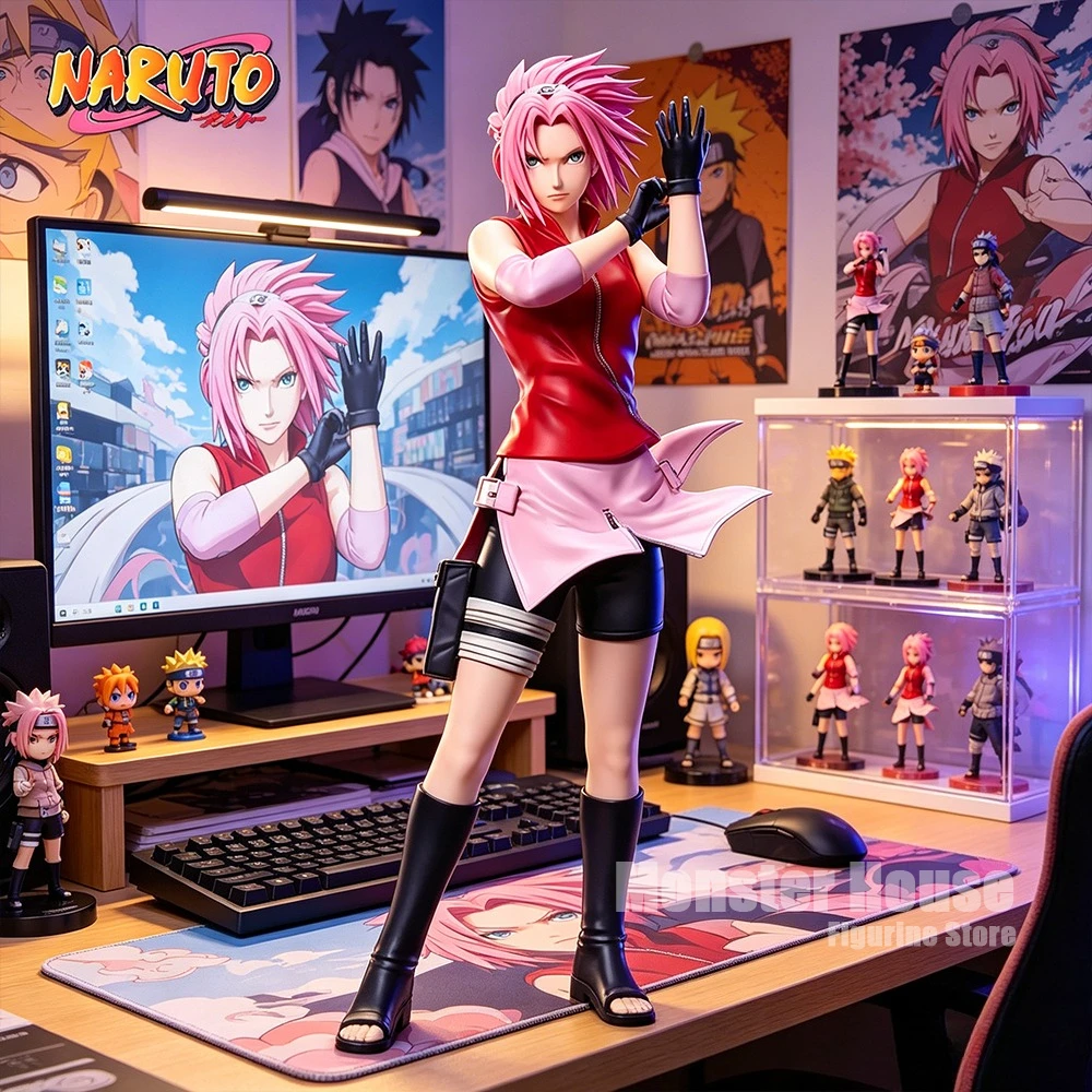 27.5cm/10.83in Anime NARUTO Figure Haruno Sakura Action Figures Pvc Statue Desktop Ornamen Collection Model Toys Gifts