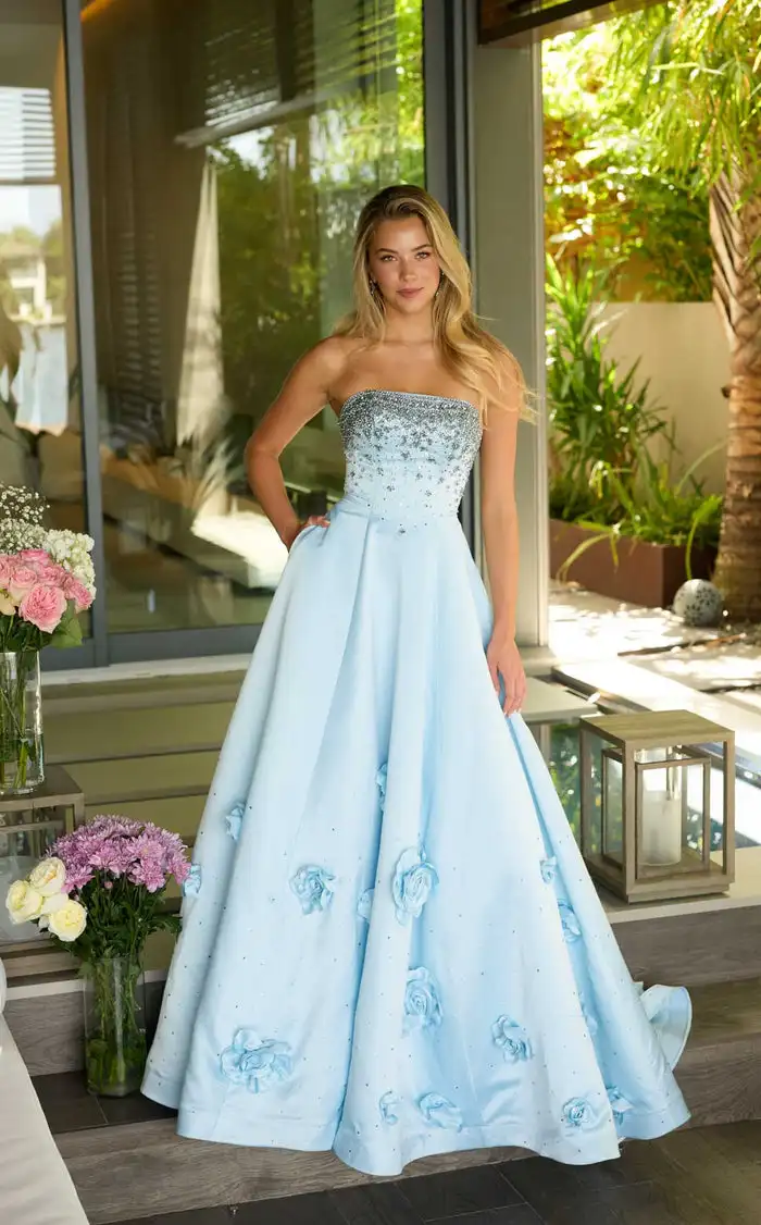 

Элегантный трикотаж со стразами и блестками ручной работы, плиссированные цветочные платья трапециевидной формы без бретелек, длинные платья на заказ, сексуальные платья для особых случаев