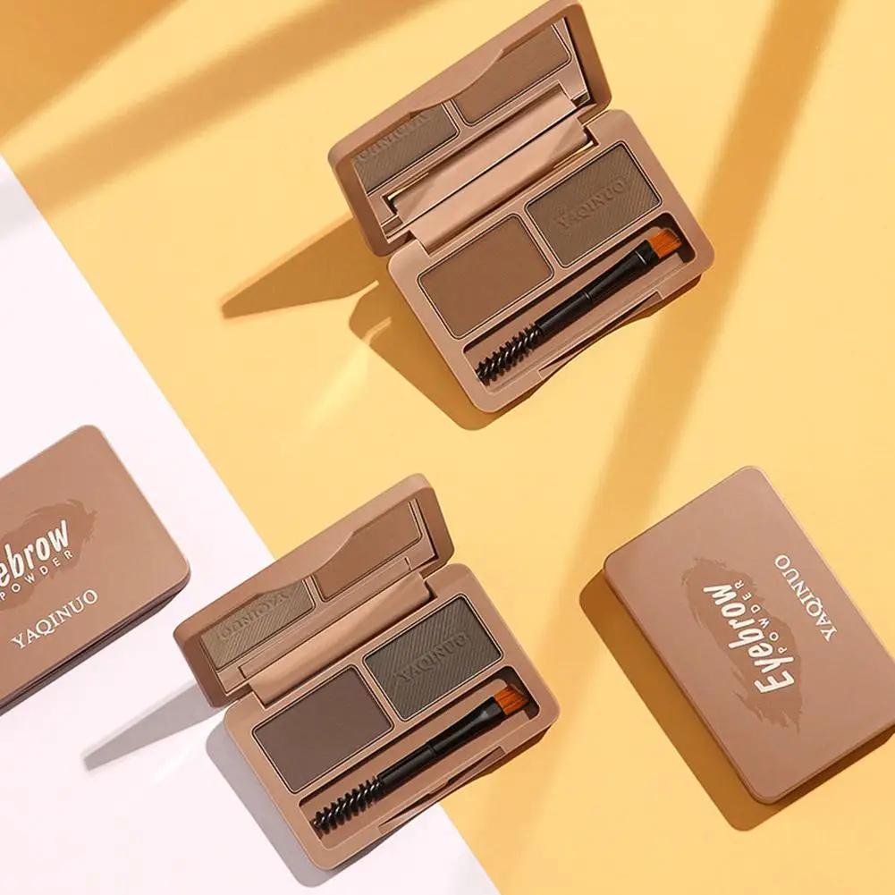 แป้งเขียนคิ้ว Shadow รูปร่างคิ้วสามมิติกันน้ําและกันเหงื่อ Natural Long-Lasting Eyebrow Powder